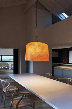 Ola suspension orange en fibre de verre