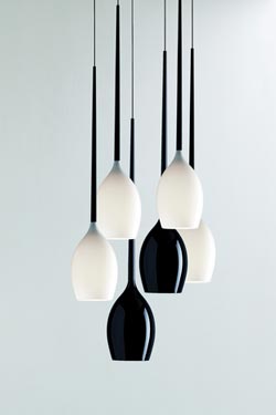 Black drop pendant and black cable