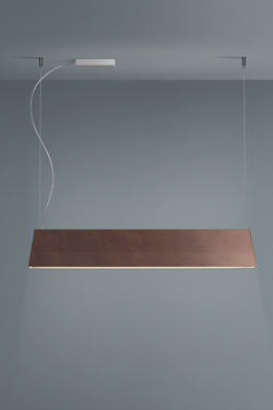 Blonde geometric pendant corten finish 126cm