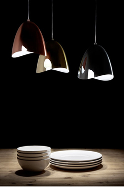 Mirage pendant chrome bell and LED lighting