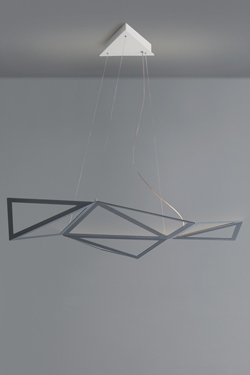 Starlight pendant with graphic design in white aluminum