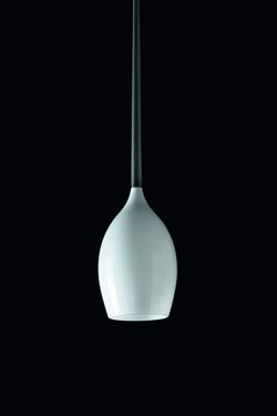 White drop pendant and black cable - Pendants by Karboxx
