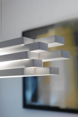 Suspension en aluminium blanc à rectangles superposés Escape  - Suspension by Karboxx