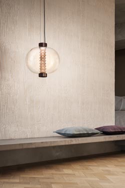 Bolha suspension ronde rétro en verre ambré