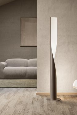 Evita contemporary twisted black floor lamp