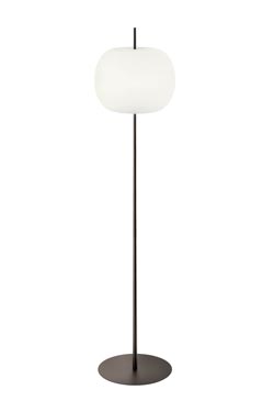 Kushi large floor lamp ball diffuser and black metal - Floor lamps by kdln