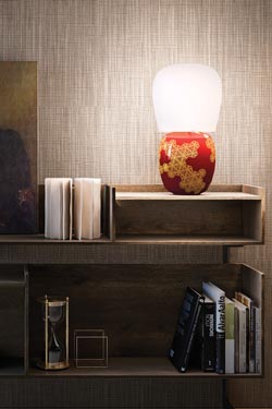 Hive lampe de table Art Déco rouge
