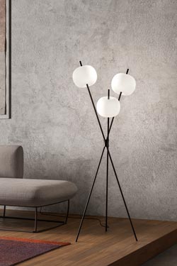 Kushi lampadaire 3 lumières doré