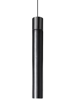 Minimal suspension en tube de céramique et métal nickel noir - Suspension by kdln