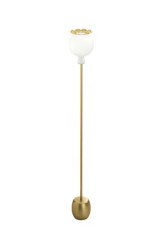 Opyo lampadaire en verre soufflé opale blanc et métal doré - Lampadaire by kdln