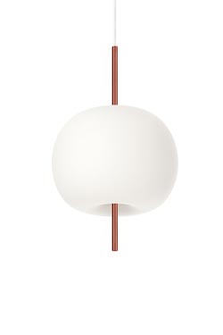 Kushi pendant lamp 16cm white ball and black
