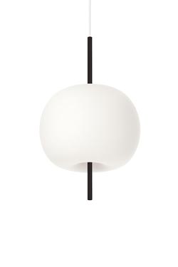 Kushi pendant lamp 16cm white ball and black - Pendants by kdln