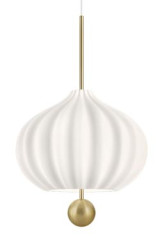 Lilli pendant lamp white opal and gold like a lily - Pendants by kdln
