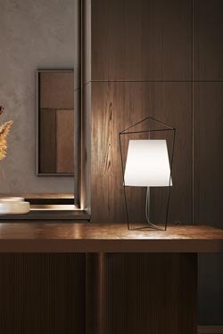 Tatu white and brass table lamp