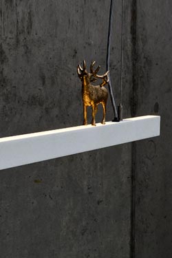 Suspension LightLane cerf doré 120cm