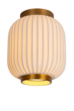 Gosse white porcelain lantern ceiling light - Ceiling lights by Lucide