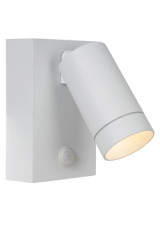 White outdoor spotlight with motion detection Taylor  - Exterior spot & floodlighting by Lucide