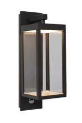 Clairette anthracite lantern outdoor wall light - Exterior wall lights by Lucide