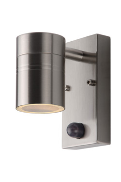 Outdoor wall lamp in brushed chrome Arne - Exterior wall lights by Lucide