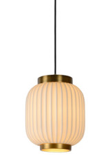 Gosse white porcelain pendant lamp - Pendants by Lucide