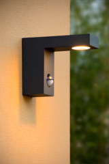 Petite applique murale d'extérieur minimaliste en métal anthracite Texas - Applique d'extérieur by Lucide