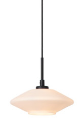 Petite suspension soucoupe en verre opale blanc 20cm Trevor - Suspension by Lucide