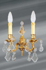 Applique bronze et cristal de bohème Louis XV  - Applique by Lucien Gau