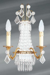 Applique cristal de bohème Louis XVI à trois lumières - Applique by Lucien Gau