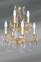 Applique de style Louis XV bronze doré et cristal cinq lumières - Applique by Lucien Gau