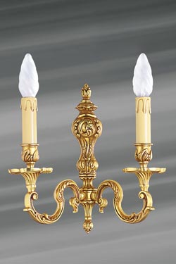 Applique double Louis XV bronze doré avec bobèches - Applique by Lucien Gau