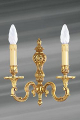Applique double Louis XV bronze doré avec bobèches - Applique by Lucien Gau