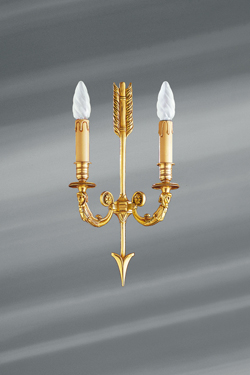 Applique en bronze massif, de style Directoire, deux lumières - Applique by Lucien Gau