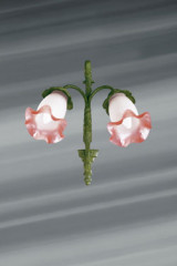 Applique à fleurs en verre rose - Applique by Lucien Gau