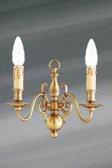 Applique laiton style hollandais deux lumières  - Applique by Lucien Gau