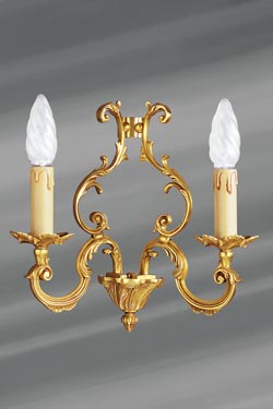 Applique Louis XV en bronze doré deux lumières - Applique by Lucien Gau