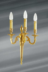 Applique Louis XVI, bronze doré, trois bougeoirs - Applique by Lucien Gau