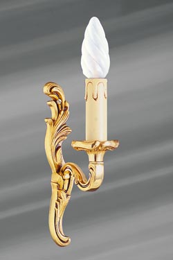 Applique simple Louis XV dorée en bronze - Applique by Lucien Gau