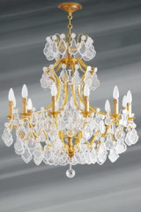 Bohemian crystal Louis XV chandelier twelve lights - Chandeliers by Lucien Gau