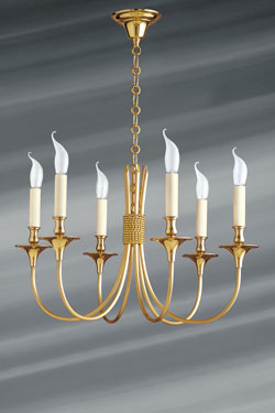 Liens classic chandelier 6 lights gold - Chandeliers by Lucien Gau