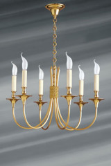 Liens classic chandelier 6 lights gold - Chandeliers by Lucien Gau