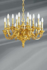 Louis XVI chandelier in gilded bronze, twenty lights - Chandeliers by Lucien Gau