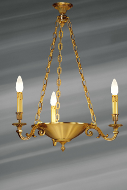  Louis XVI style chandelier, solid bronze, basin shape - Chandeliers by Lucien Gau