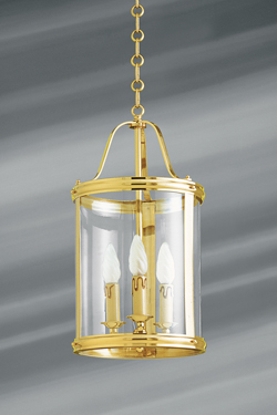 Small classic style bronze lantern three lights - Chandeliers by Lucien Gau