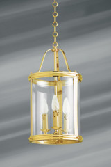 Small classic style bronze lantern three lights - Chandeliers by Lucien Gau