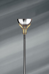 Art Deco brass and chrome floor lamp - Floor lamps by Lucien Gau