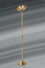 Dutch style patinated brass floor lamp - Floor lamps by Lucien Gau