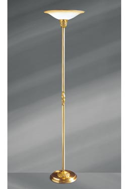 Louis XV gilded bronze and frosted glass form basin floor lamp - Floor lamps by Lucien Gau