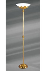 Lampadaire doré Louis XV en bronze verre dépoli et support rond - Lampadaire by Lucien Gau