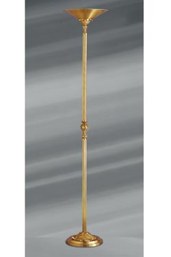 Lampadaire doré Louis XV réflecteur bronze et support rond - Lampadaire by Lucien Gau