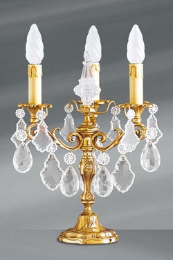 Lampe chandelier Louis XV cristal de bohème à cinq lumières - Lampe de table by Lucien Gau